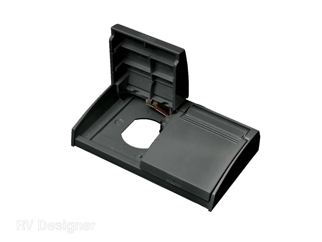 S904 – RV DESIGNER Receptacle Cover, For Dual Receptacle Slot Weatherproof Black Single